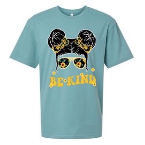 Be Kind Sunflower Hair Bun Spring Sueded Cloud Jersey T-Shirt