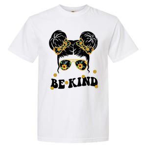 Be Kind Sunflower Hair Bun Spring Garment-Dyed Heavyweight T-Shirt