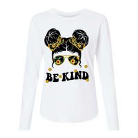 Be Kind Sunflower Hair Bun Spring Womens Cotton Relaxed Long Sleeve T-Shirt