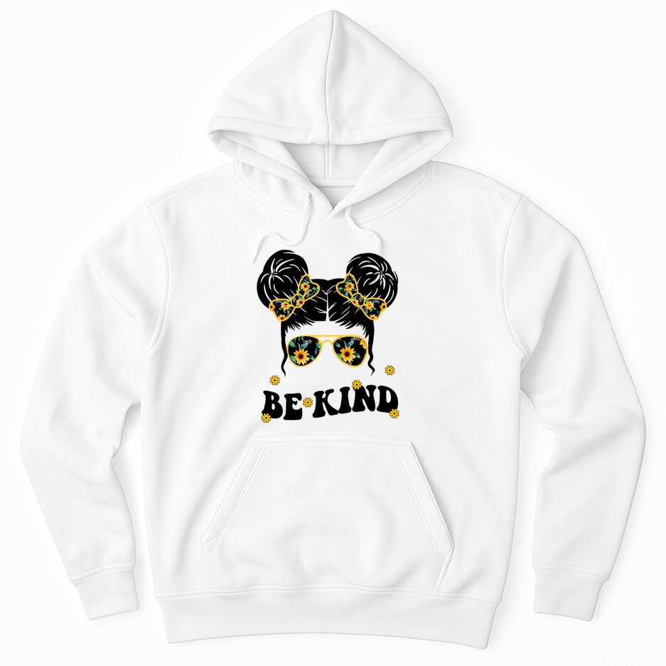 Be Kind Sunflower Hair Bun Spring Hoodie