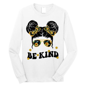 Be Kind Sunflower Hair Bun Spring Long Sleeve Shirt