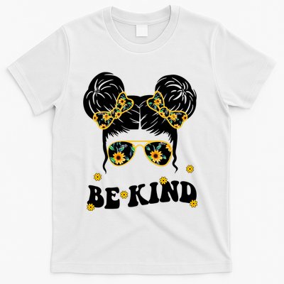 Be Kind Sunflower Hair Bun Spring T-Shirt