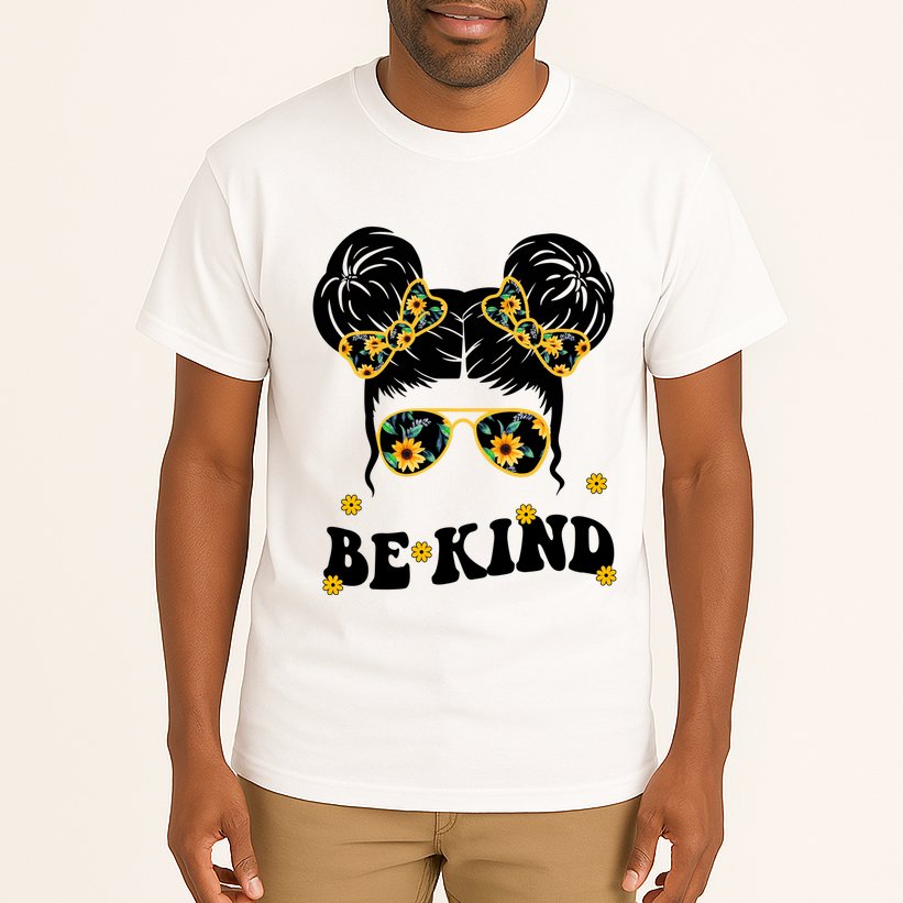 Be Kind Sunflower Hair Bun Spring Tall T-Shirt