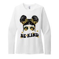 Be Kind Sunflower Hair Bun Spring Womens CVC Long Sleeve Shirt