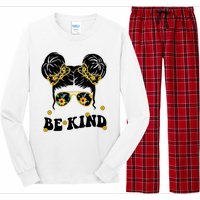 Be Kind Sunflower Hair Bun Spring Long Sleeve Pajama Set