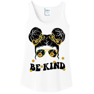 Be Kind Sunflower Hair Bun Spring Ladies Essential Tank