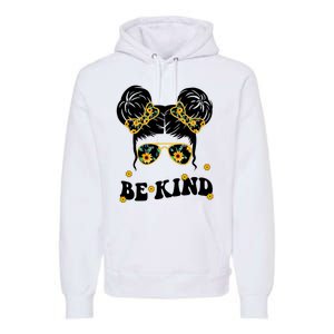 Be Kind Sunflower Hair Bun Spring Premium Hoodie