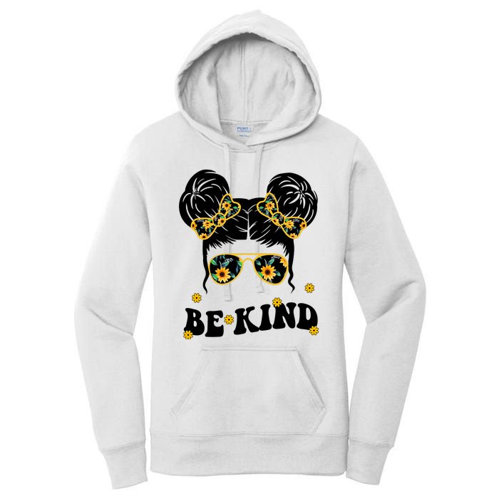 Be Kind Sunflower Hair Bun Spring Women's Pullover Hoodie