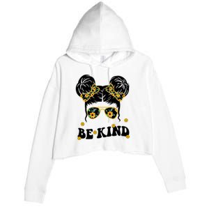 Be Kind Sunflower Hair Bun Spring Crop Fleece Hoodie