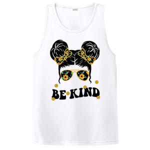 Be Kind Sunflower Hair Bun Spring PosiCharge Competitor Tank