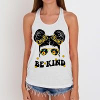 Be Kind Sunflower Hair Bun Spring Women's Knotted Racerback Tank