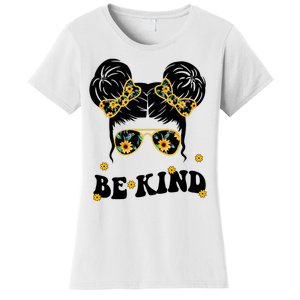 Be Kind Sunflower Hair Bun Spring Women's T-Shirt