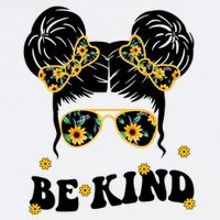 Be Kind Sunflower Hair Bun Spring Kids Hoodie