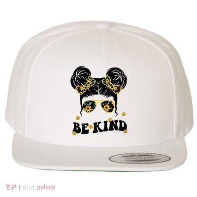 Be Kind Sunflower Hair Bun Spring Wool Snapback Cap