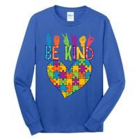 Be Kind Sign Language Heart Puzzle Piece Teachers Asl Autism Gift Tall Long Sleeve T-Shirt