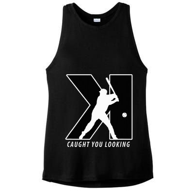 Backwards K Strikeout Looking Baseball Softball Pitching Ladies PosiCharge Tri-Blend Wicking Tank