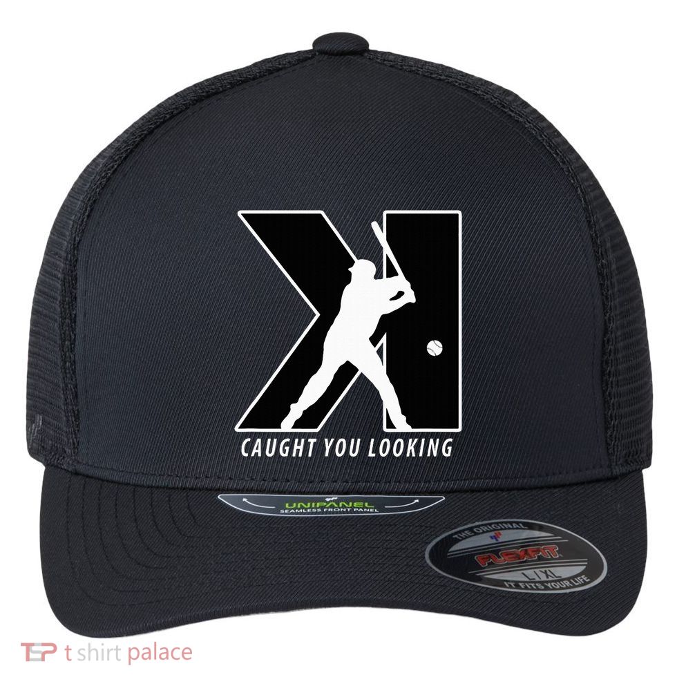 Backwards K Strikeout Looking Baseball Softball Pitching Flexfit Unipanel Trucker Cap