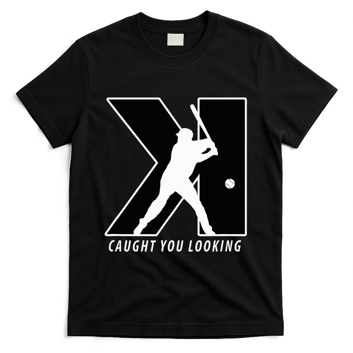 Backwards K Strikeout Looking Baseball Softball Pitching T-Shirt