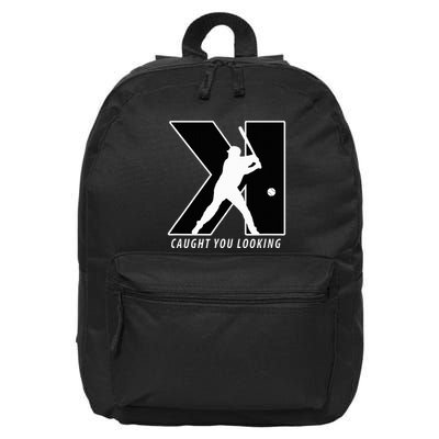 Backwards K Strikeout Looking Baseball Softball Pitching 16 in Basic Backpack