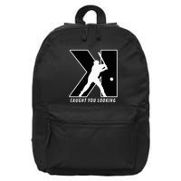 Backwards K Strikeout Looking Baseball Softball Pitching 16 in Basic Backpack