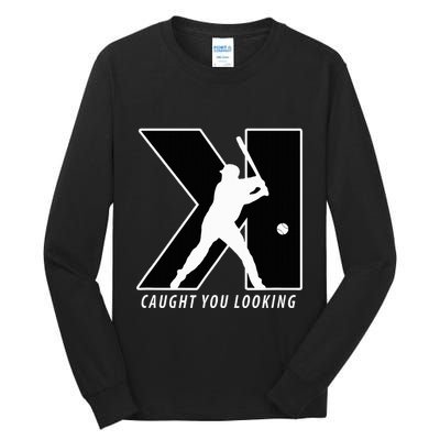Backwards K Strikeout Looking Baseball Softball Pitching Tall Long Sleeve T-Shirt