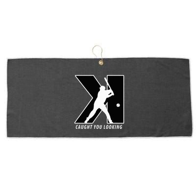Backwards K Strikeout Looking Baseball Softball Pitching Large Microfiber Waffle Golf Towel