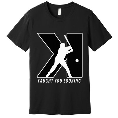 Backwards K Strikeout Looking Baseball Softball Pitching Premium T-Shirt