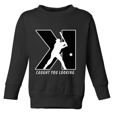 Backwards K Strikeout Looking Baseball Softball Pitching Toddler Sweatshirt