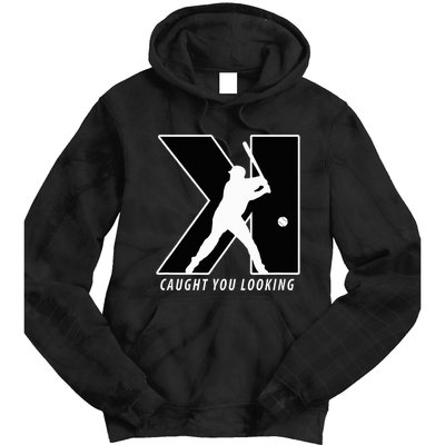 Backwards K Strikeout Looking Baseball Softball Pitching Tie Dye Hoodie