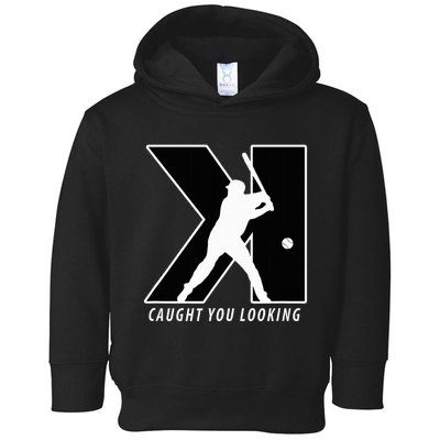 Backwards K Strikeout Looking Baseball Softball Pitching Toddler Hoodie