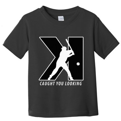Backwards K Strikeout Looking Baseball Softball Pitching Toddler T-Shirt