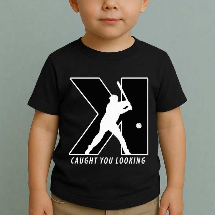 Backwards K Strikeout Looking Baseball Softball Pitching Toddler T-Shirt