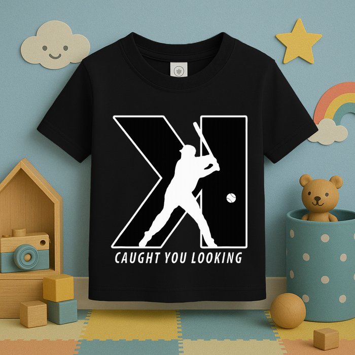 Backwards K Strikeout Looking Baseball Softball Pitching Toddler T-Shirt