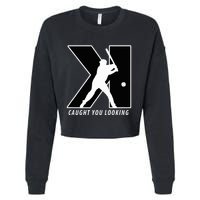 Backwards K Strikeout Looking Baseball Softball Pitching Cropped Pullover Crew