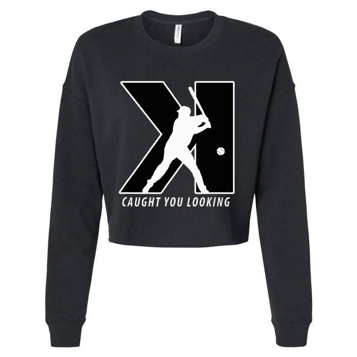 Backwards K Strikeout Looking Baseball Softball Pitching Cropped Pullover Crew