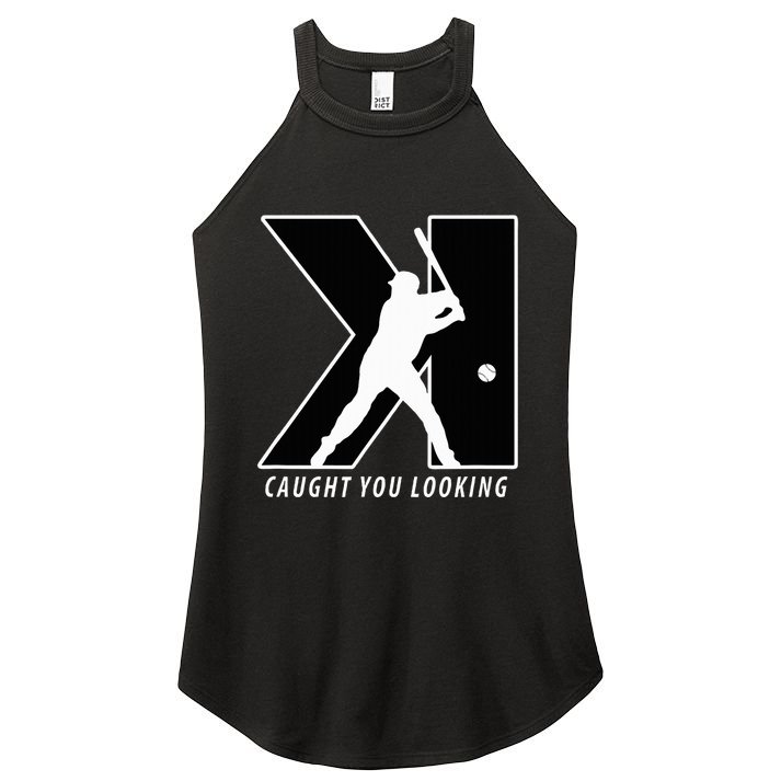 Backwards K Strikeout Looking Baseball Softball Pitching Women's Perfect Tri Rocker Tank