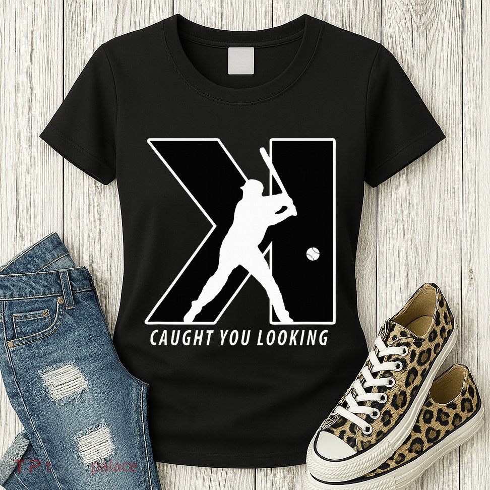Backwards K Strikeout Looking Baseball Softball Pitching Womens T-Shirt