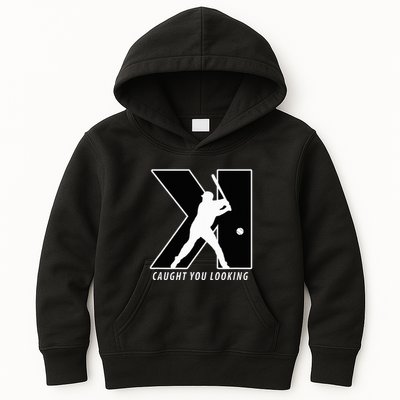 Backwards K Strikeout Looking Baseball Softball Pitching Kids Hoodie