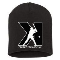 Backwards K Strikeout Looking Baseball Softball Pitching Short Acrylic Beanie