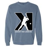 Backwards K Strikeout Looking Baseball Softball Pitching Garment-Dyed Sweatshirt