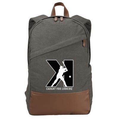 Backwards K Strikeout Looking Baseball Softball Pitching Cotton Canvas Backpack