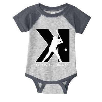 Backwards K Strikeout Looking Baseball Softball Pitching Infant Baby Jersey Bodysuit