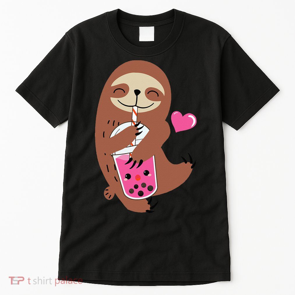 Bubble Kawaii Sloth Drinking Boba Tea Tall T-Shirt