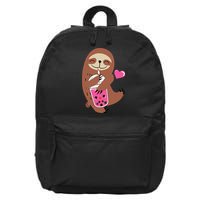 Bubble Kawaii Sloth Drinking Boba Tea 16 in Basic Backpack