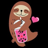 Bubble Kawaii Sloth Drinking Boba Tea 16 in Basic Backpack