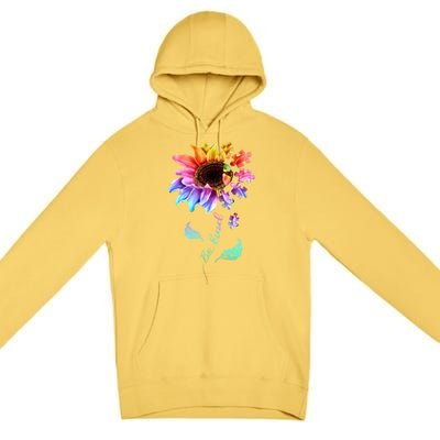 Be Kind Sunflower Autism Awareness Be Kind Autism Gift Premium Pullover Hoodie