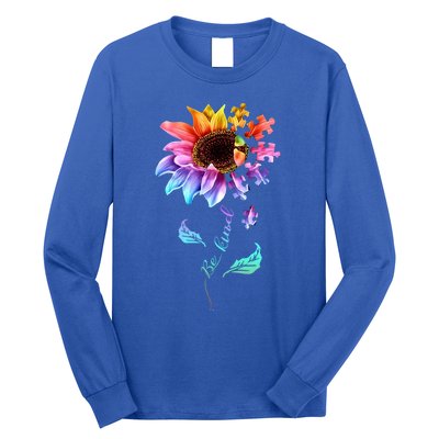 Be Kind Sunflower Autism Awareness Be Kind Autism Gift Long Sleeve Shirt