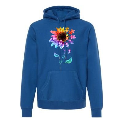 Be Kind Sunflower Autism Awareness Be Kind Autism Gift Premium Hoodie