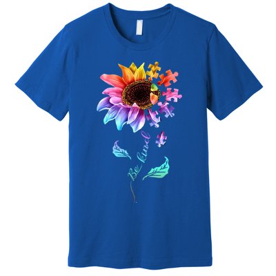 Be Kind Sunflower Autism Awareness Be Kind Autism Gift Premium T-Shirt