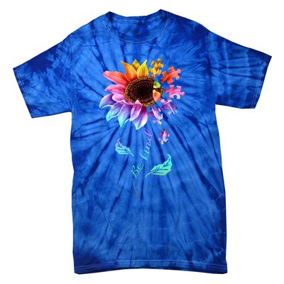 Be Kind Sunflower Autism Awareness Be Kind Autism Gift Tie-Dye T-Shirt